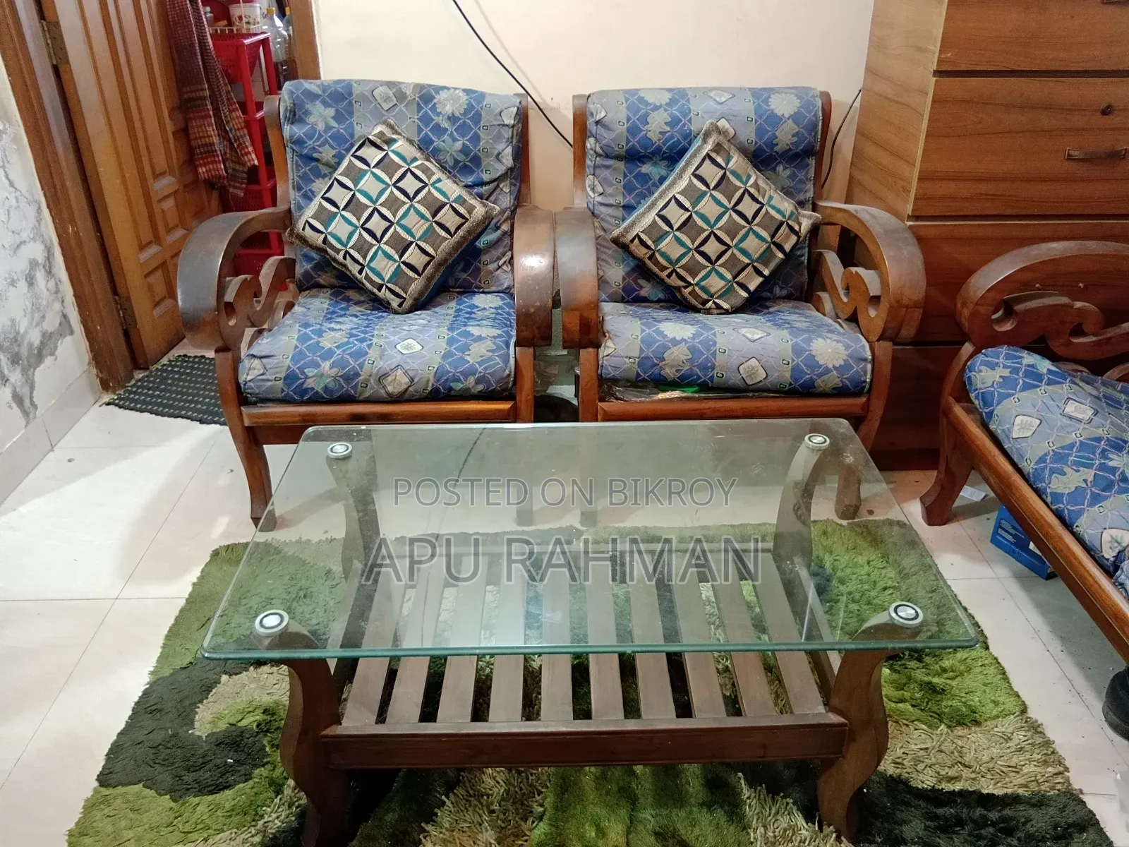 Chittagong Teak Wood Sofa Set with Center Table