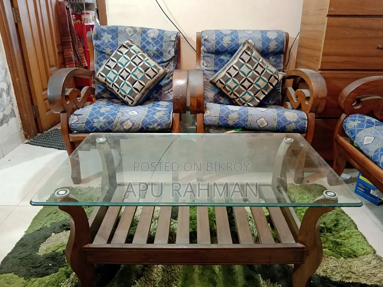 Chittagong Teak Wood Sofa Set with Center Table