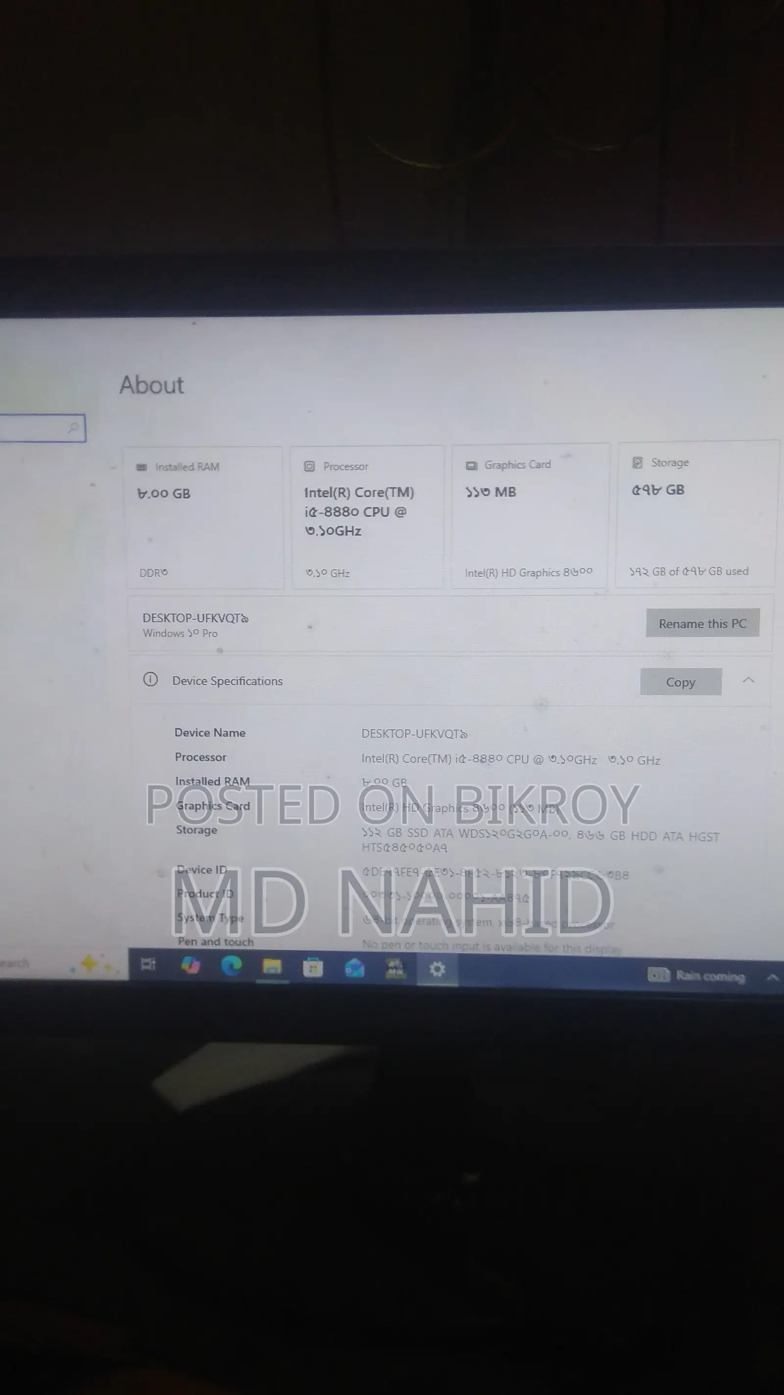 Desktop Computer Gigabyte 8GB Intel Core i5 SSD 500GB