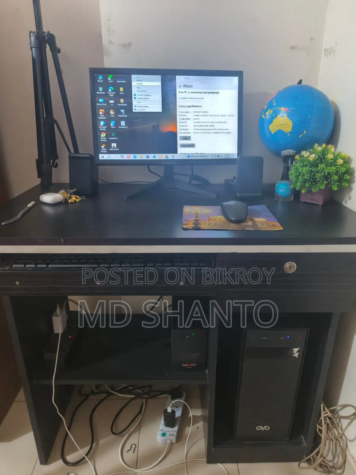 Desktop Computer 8GB Intel Core I5 SSD 500GB