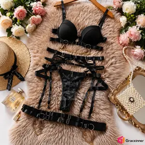 5pcs Lace Chain Lingerie Set for Women | Sexy Lace Intimate Wear