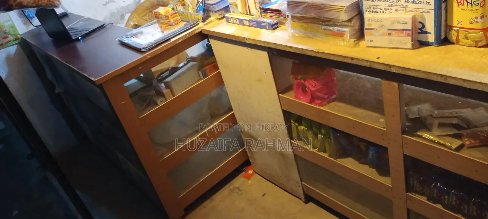 Rack and cash counter for sale with all accessories
