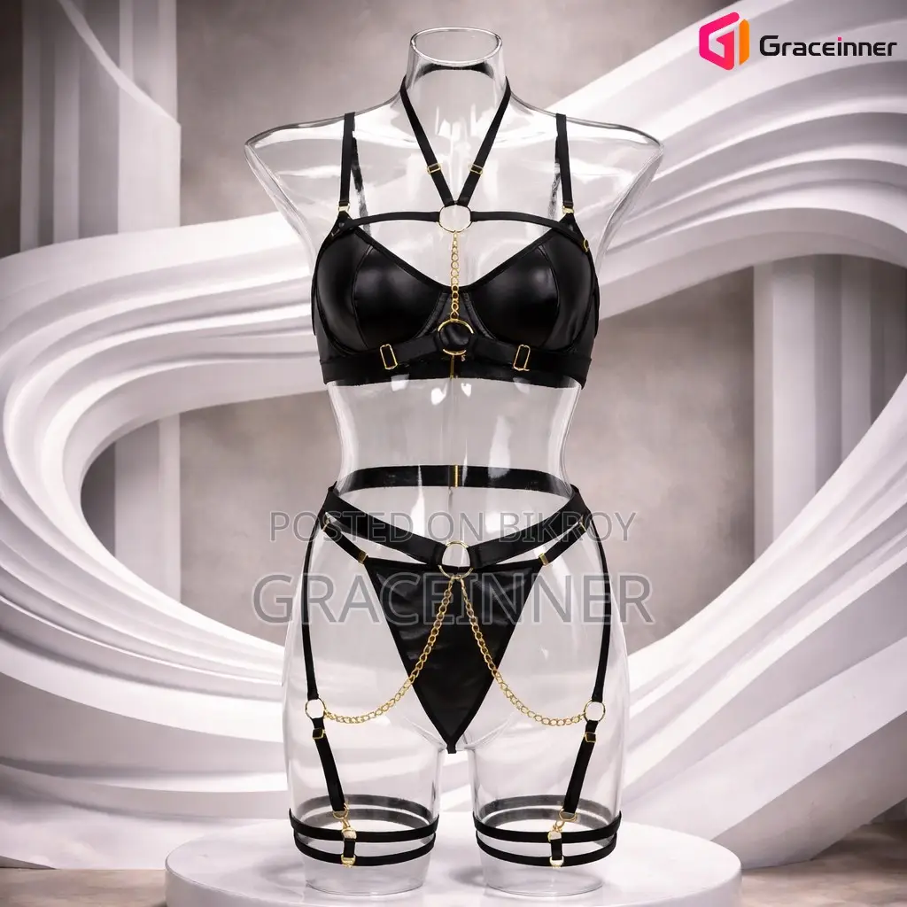 Silk Cotton Lace Suspender Lingerie Set for Women | Bikini Style