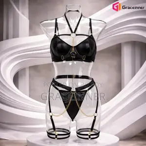 Silk Cotton Lace Suspender Lingerie Set for Women | Bikini Style