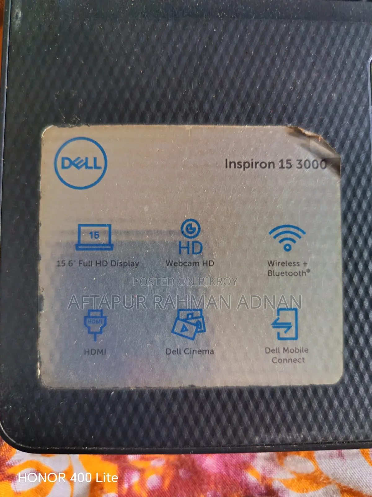 Laptop Dell Inspiron 15 3000 8GB Intel Core I3 SSHD+SSD 256GB