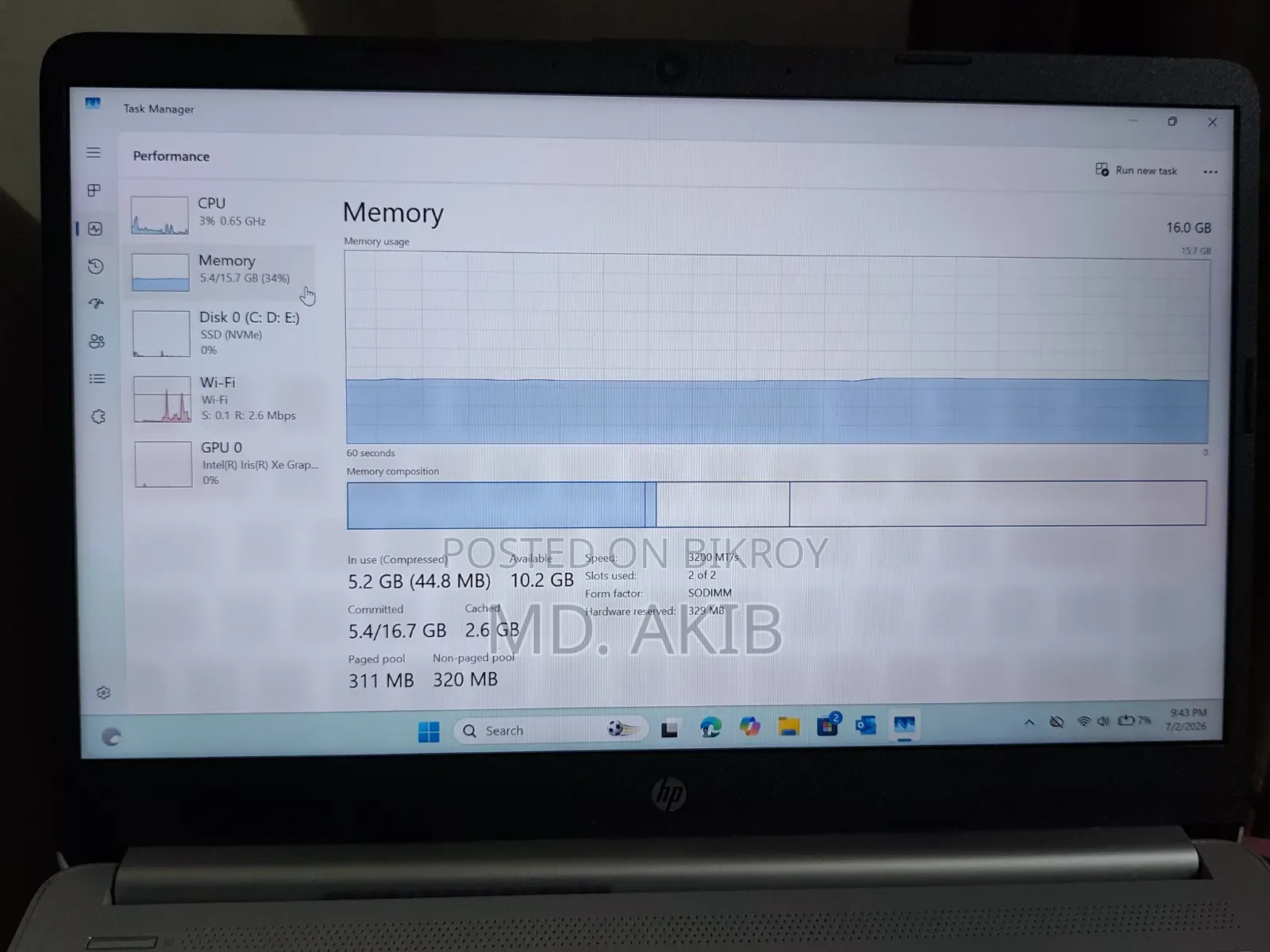 Laptop HP 14S 16GB Intel Core I5 SSD 1T