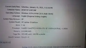 ল্যাপটপ HP 15 8GB ইন্টেল কোর i5 SSD 256GB