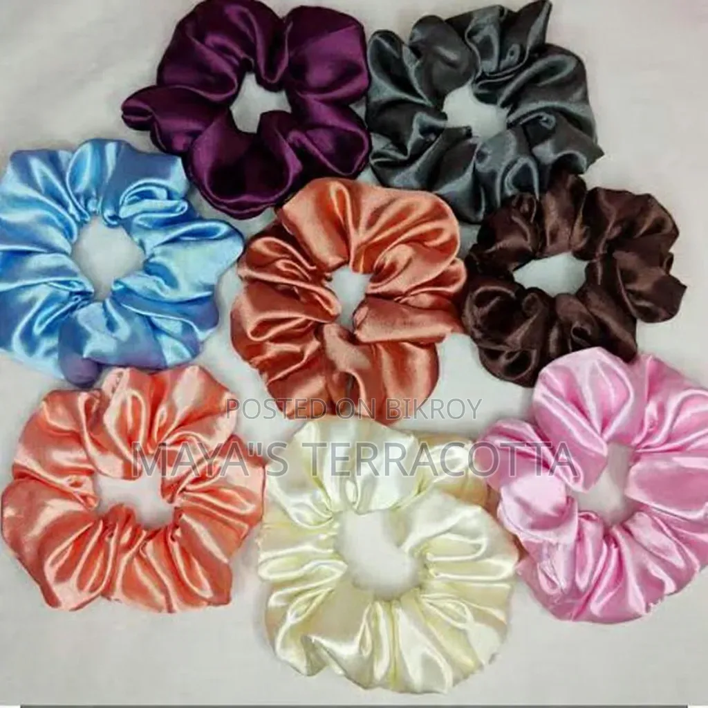 8 Piece Premium Satin Silk Scrunchie Combo | 280 Taka Only