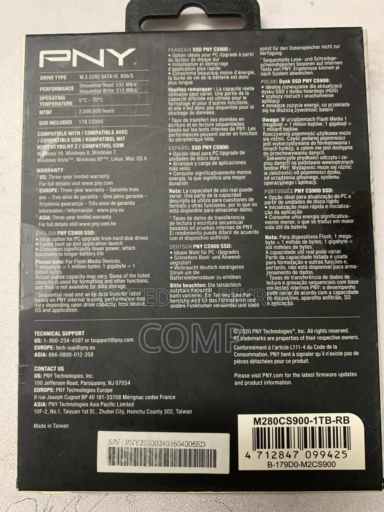 Pny Cs900 1tb M.2 2280 Ssd