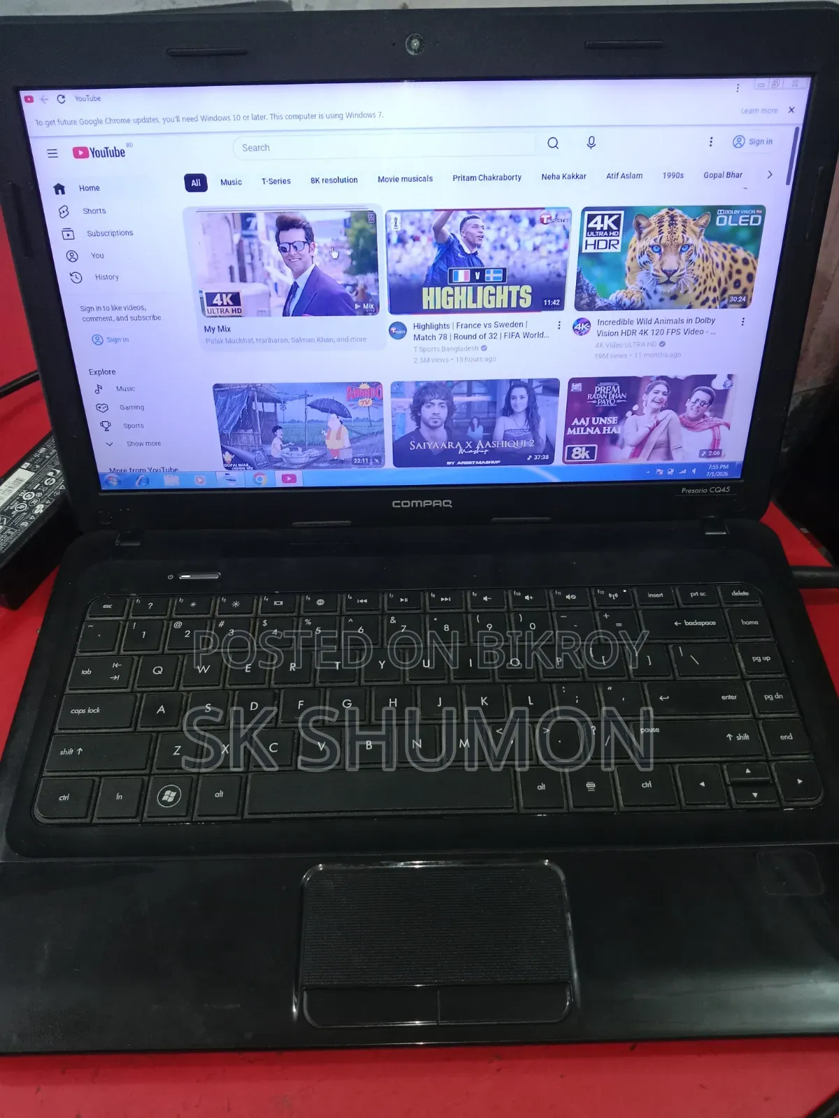 Laptop Compaq 4GB Intel Pentium HDD 250GB