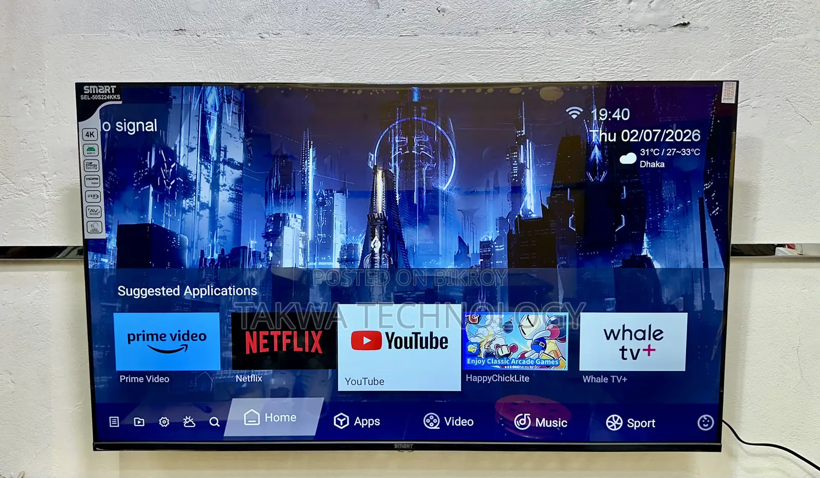 Smart 50 Inch Smart Android Frameless Voice Control TV Full Box