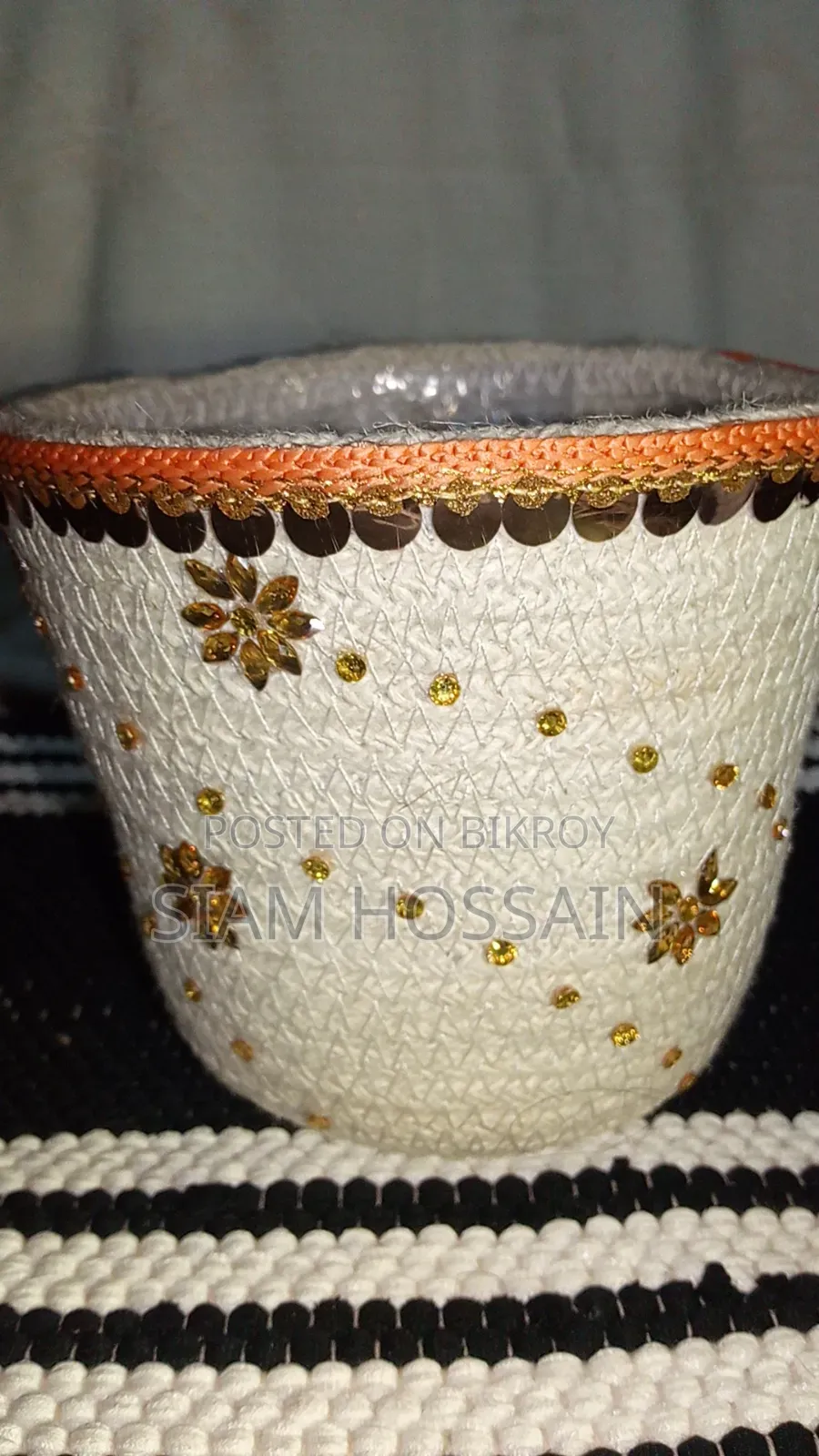 জুট ফ্লাওয়ার বাস্কেট