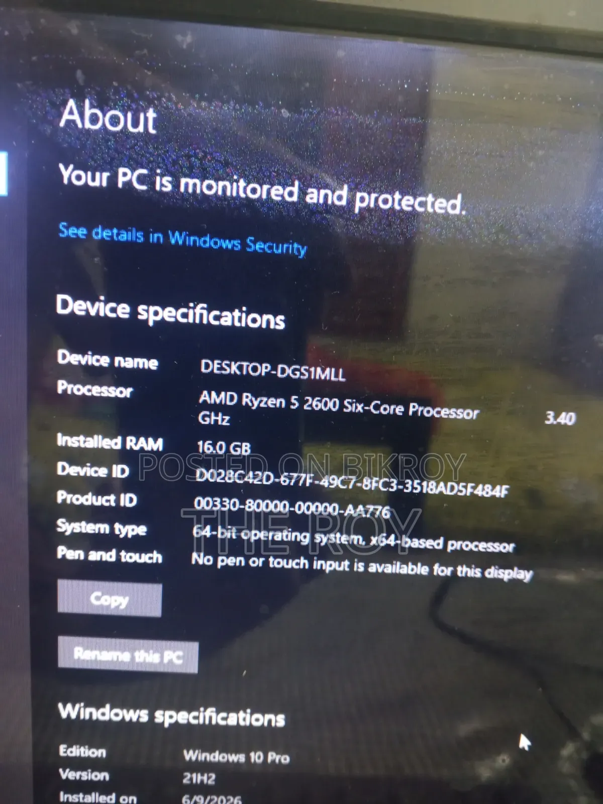 Desktop Computer 16GB AMD Ryzen 5 SSD 128GB