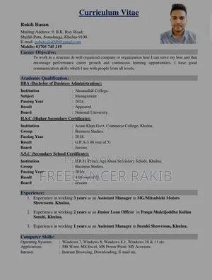 I Am 6 Years Experience Assistant Manager and Sales