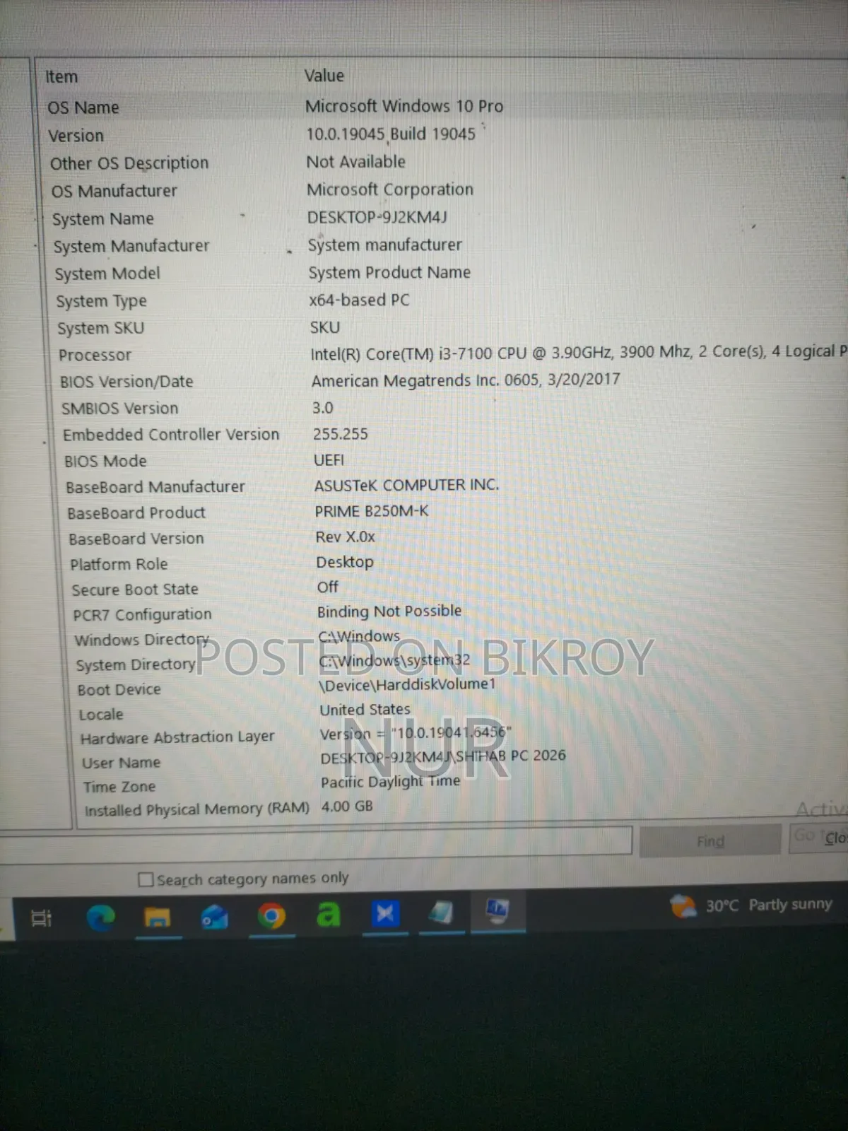 Desktop Computer Asus A4110 4GB Intel Core I7 SSD 2T