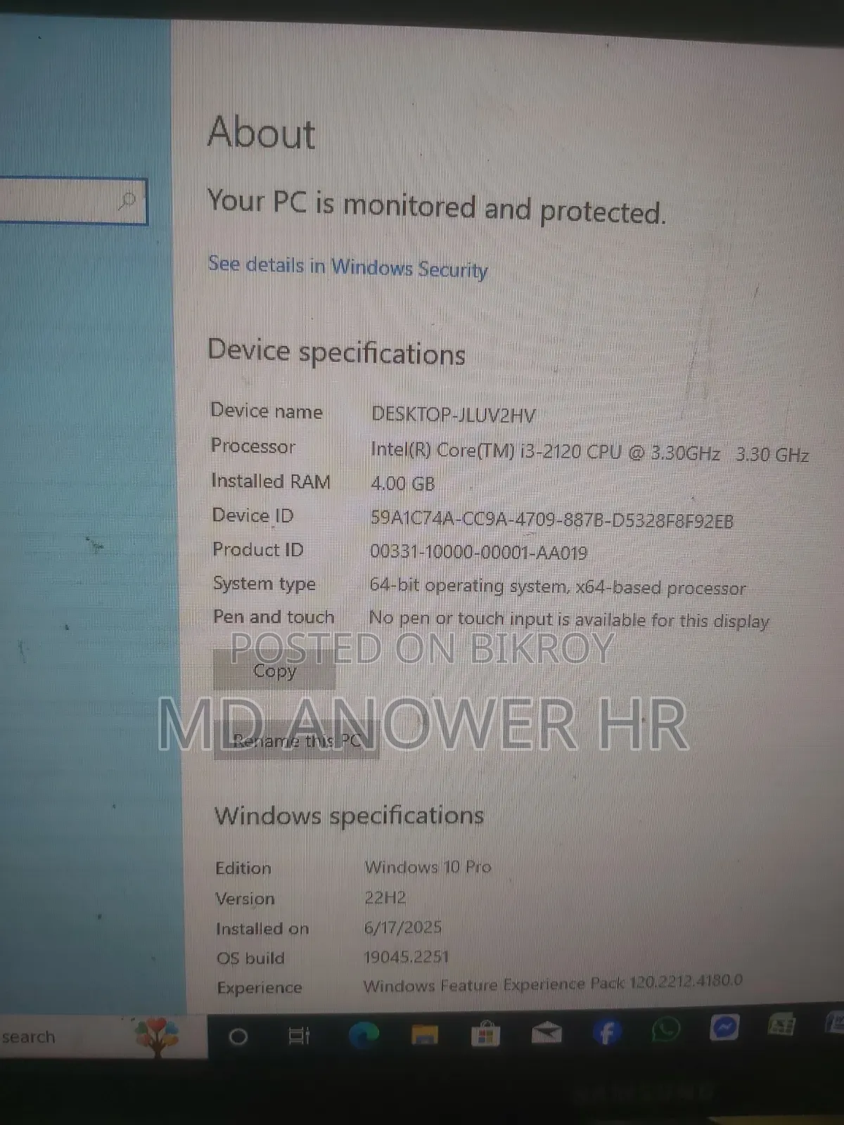 Desktop Computer MSI 4GB AMD A8 SSD 512GB