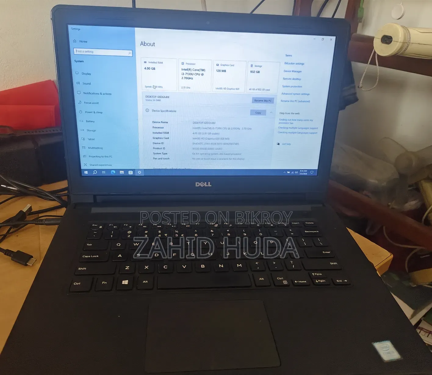 Laptop Dell Vostro 14 3000 4GB Intel Core I3 HDD 1TB
