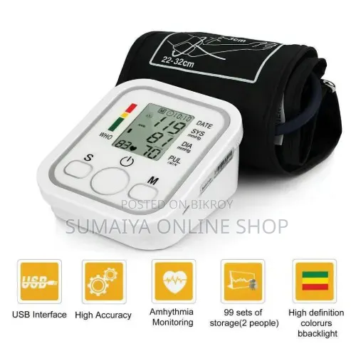 Blood Pressure Monitors With Adjustable Cuff and Large LCD Display