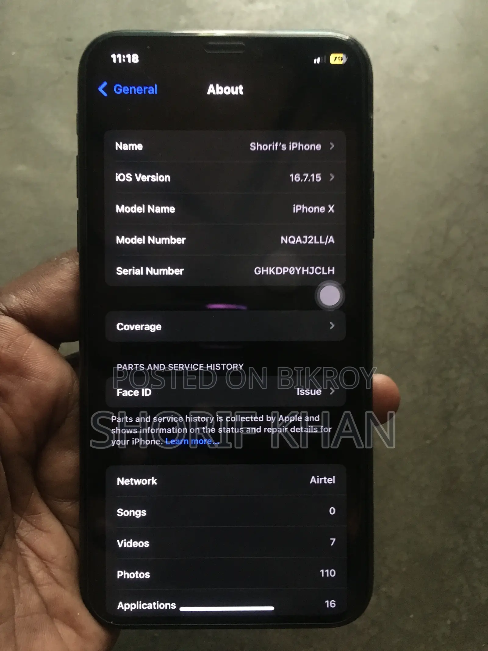 Apple iPhone X 64 GB Black