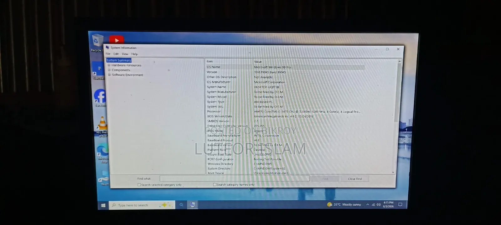 Desktop Computer HP 200 G4 8GB Intel Core I5 HDD 500GB