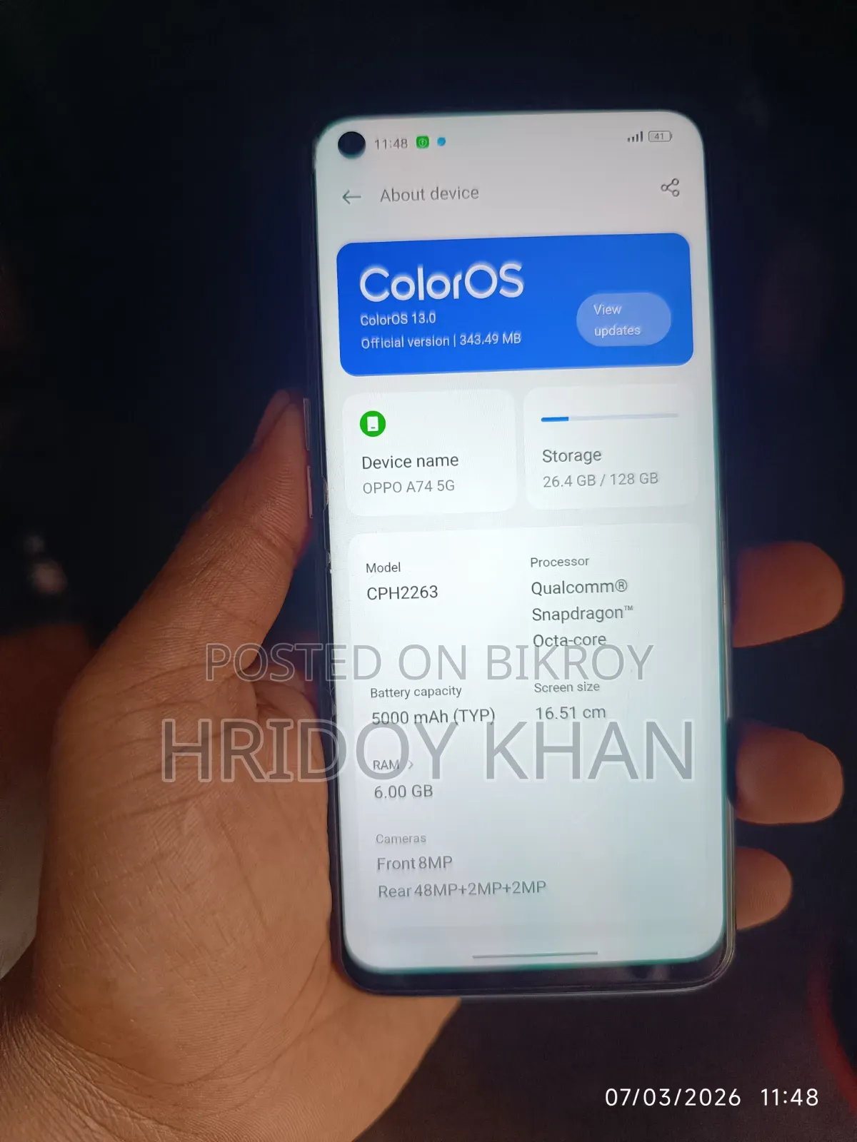 Oppo A74 5G 128 GB Gray