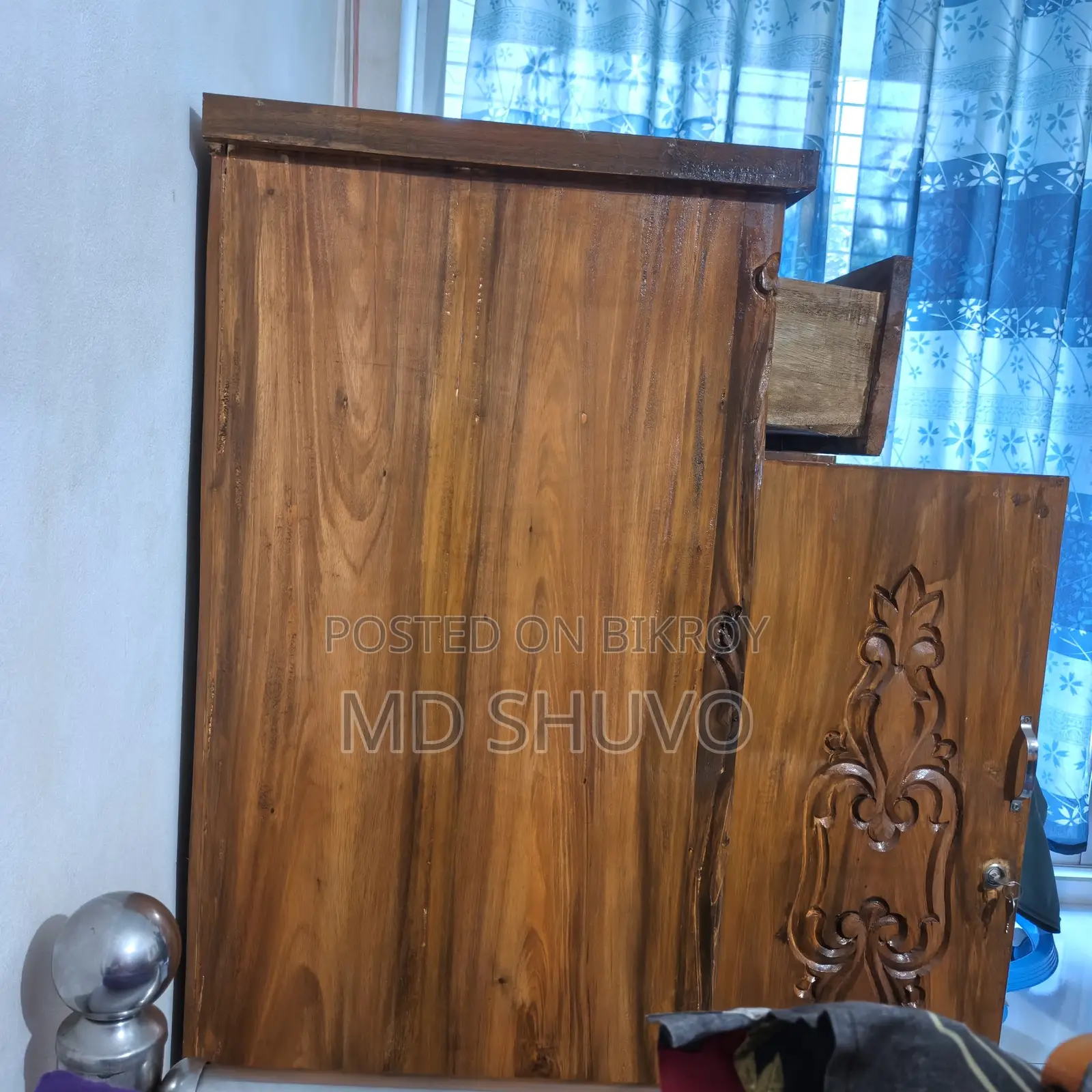 Wooden Wall Showcase and Wooden Wardrobe for Sarees
