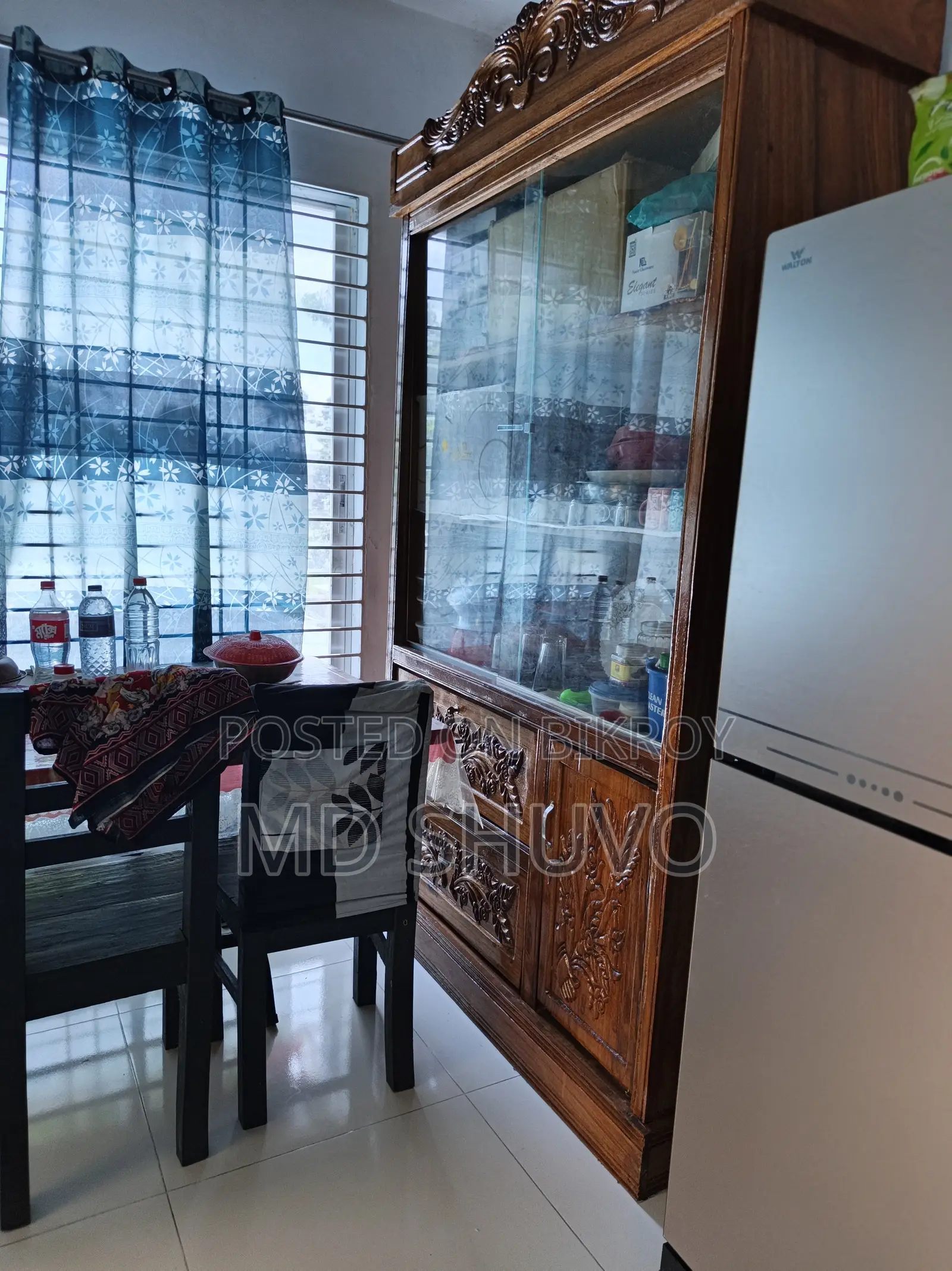 Wooden Wall Showcase and Wooden Wardrobe for Sarees