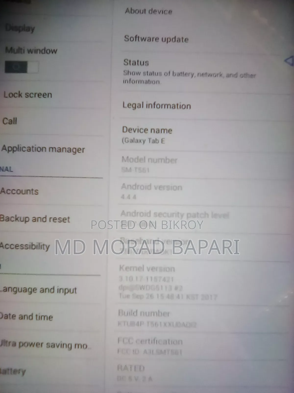 Samsung Galaxy Tab E SM-T561 8 GB Black