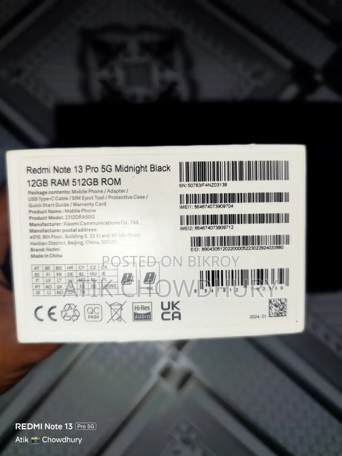 Xiaomi Redmi Note 13 Pro 5G 512 GB Black