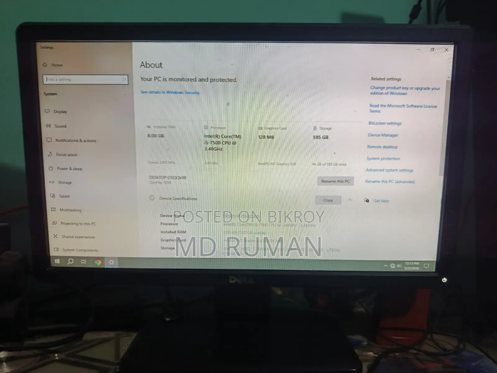 New Desktop Computer Dell Optiplex 7050 8GB Intel Core i5 SSD 512GB
