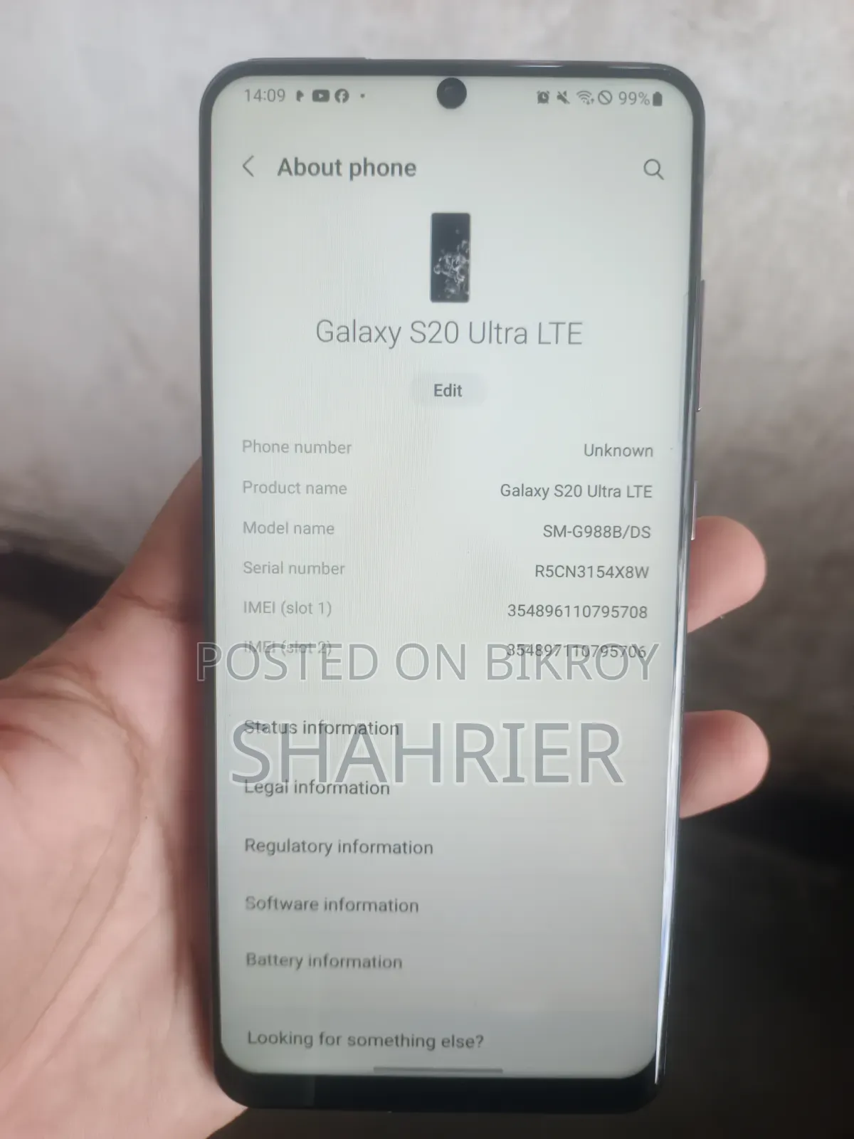 Samsung Galaxy S20 Ultra 128 GB Black