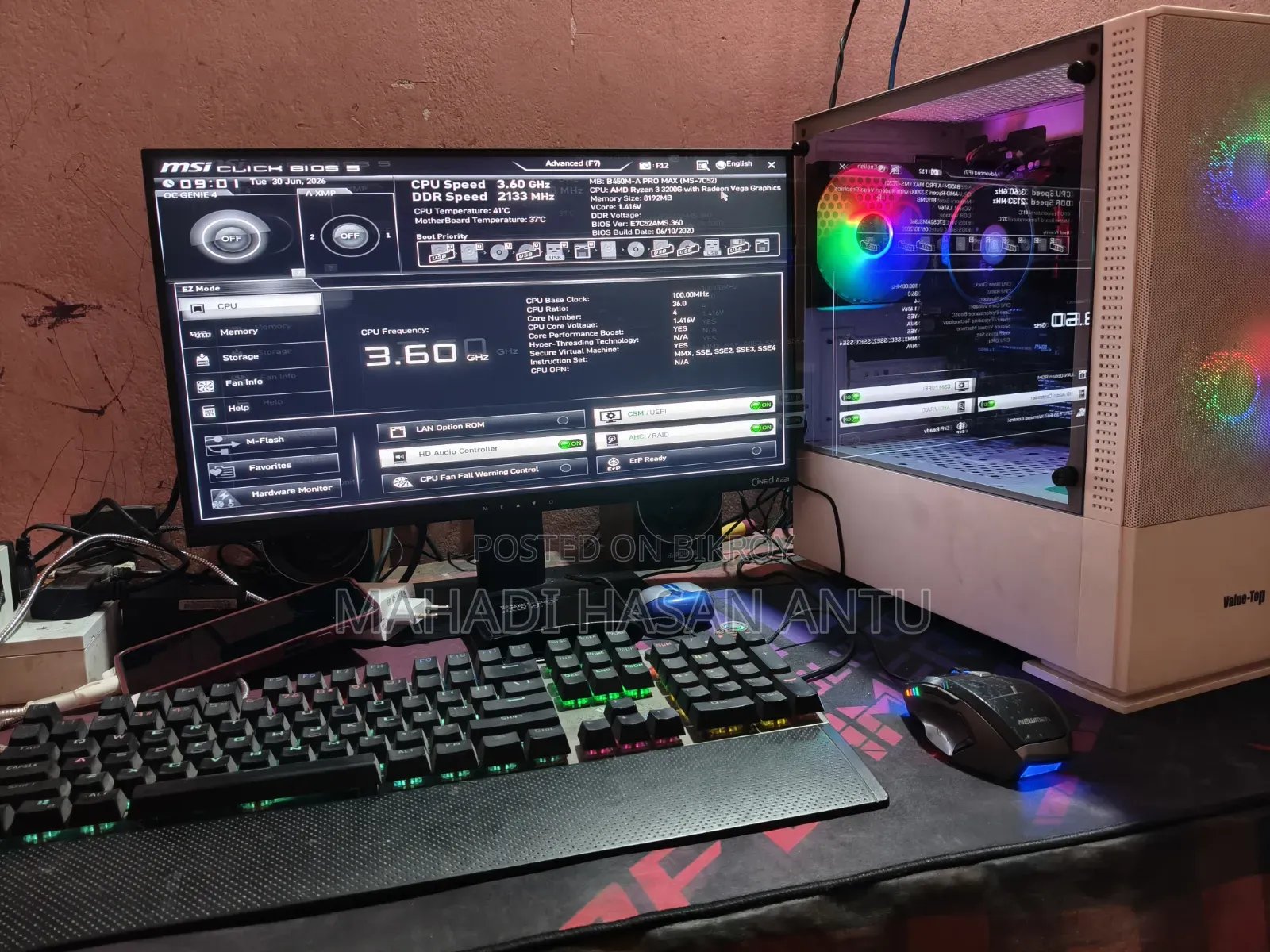 Desktop Computer 8GB AMD Ryzen 3 SSD 128GB