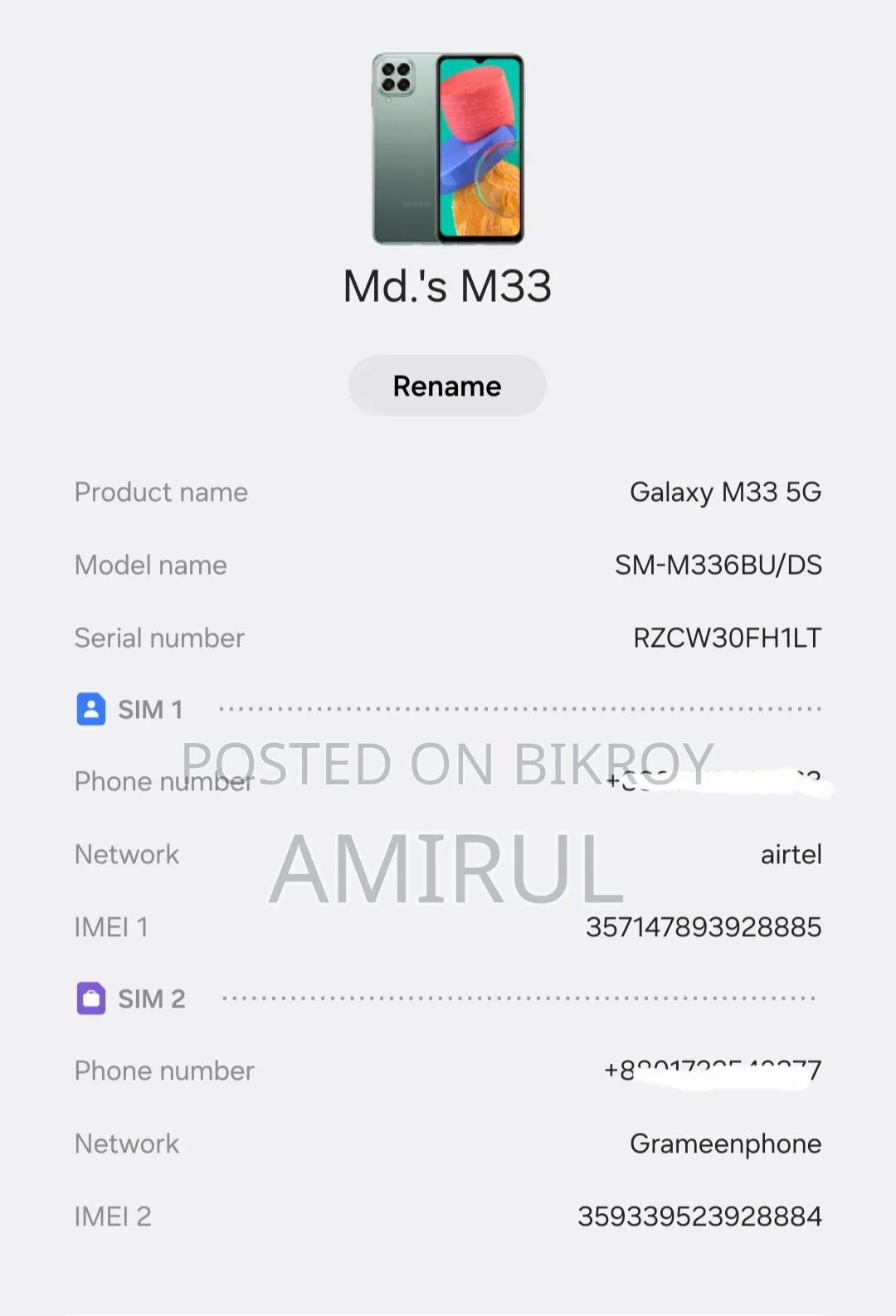 Samsung Galaxy M33 5G 128 GB Green