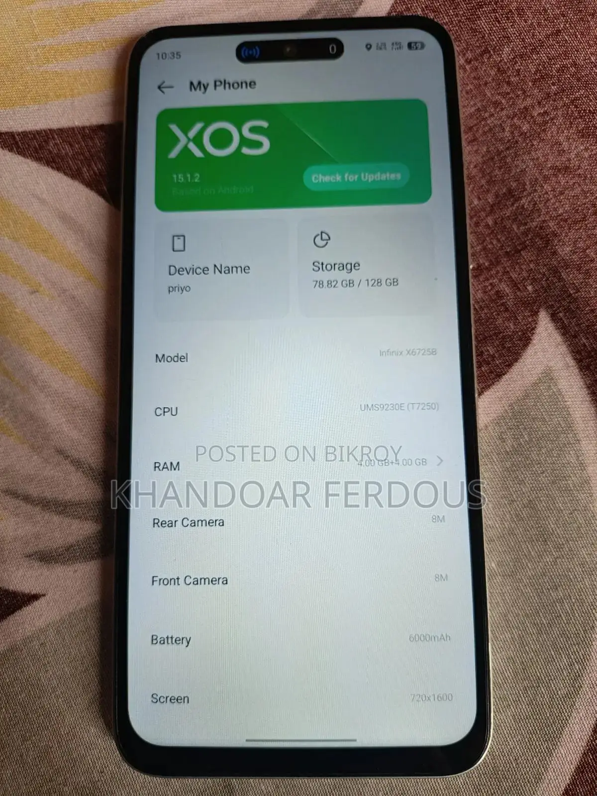 Infinix Hot 10 Play X688B 64 GB Silver