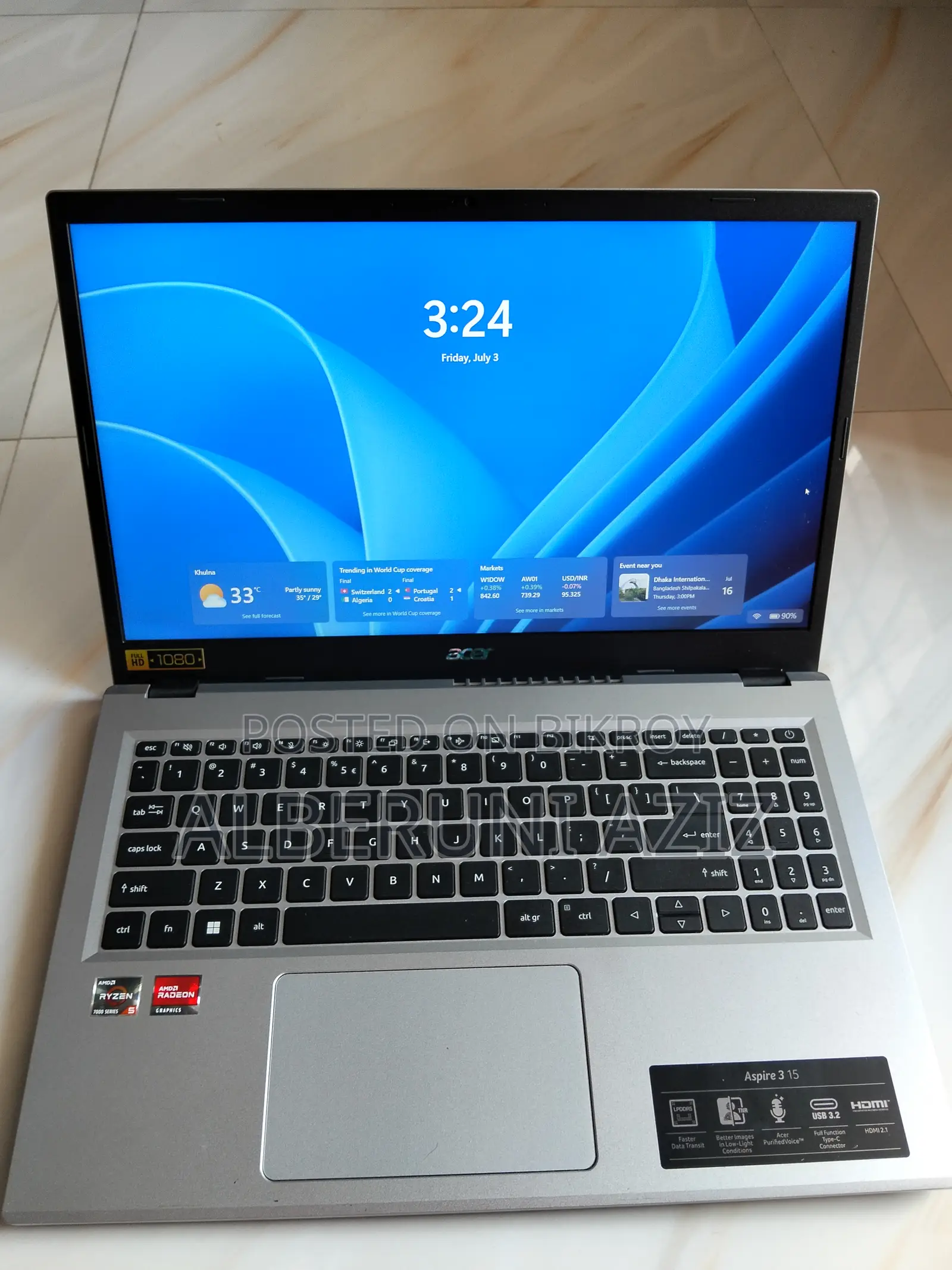 Laptop Acer Aspire 3 8GB AMD Ryzen 5 SSD 512GB
