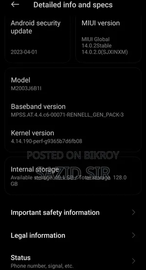 Xiaomi Redmi Note 9 Pro Max 128 GB Blue