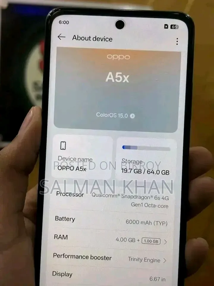 Oppo A5X 128 GB Black