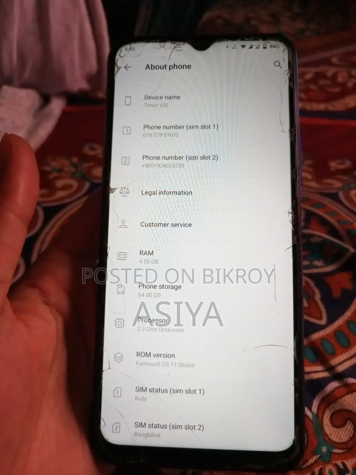 Vivo Y20 64 GB Blue