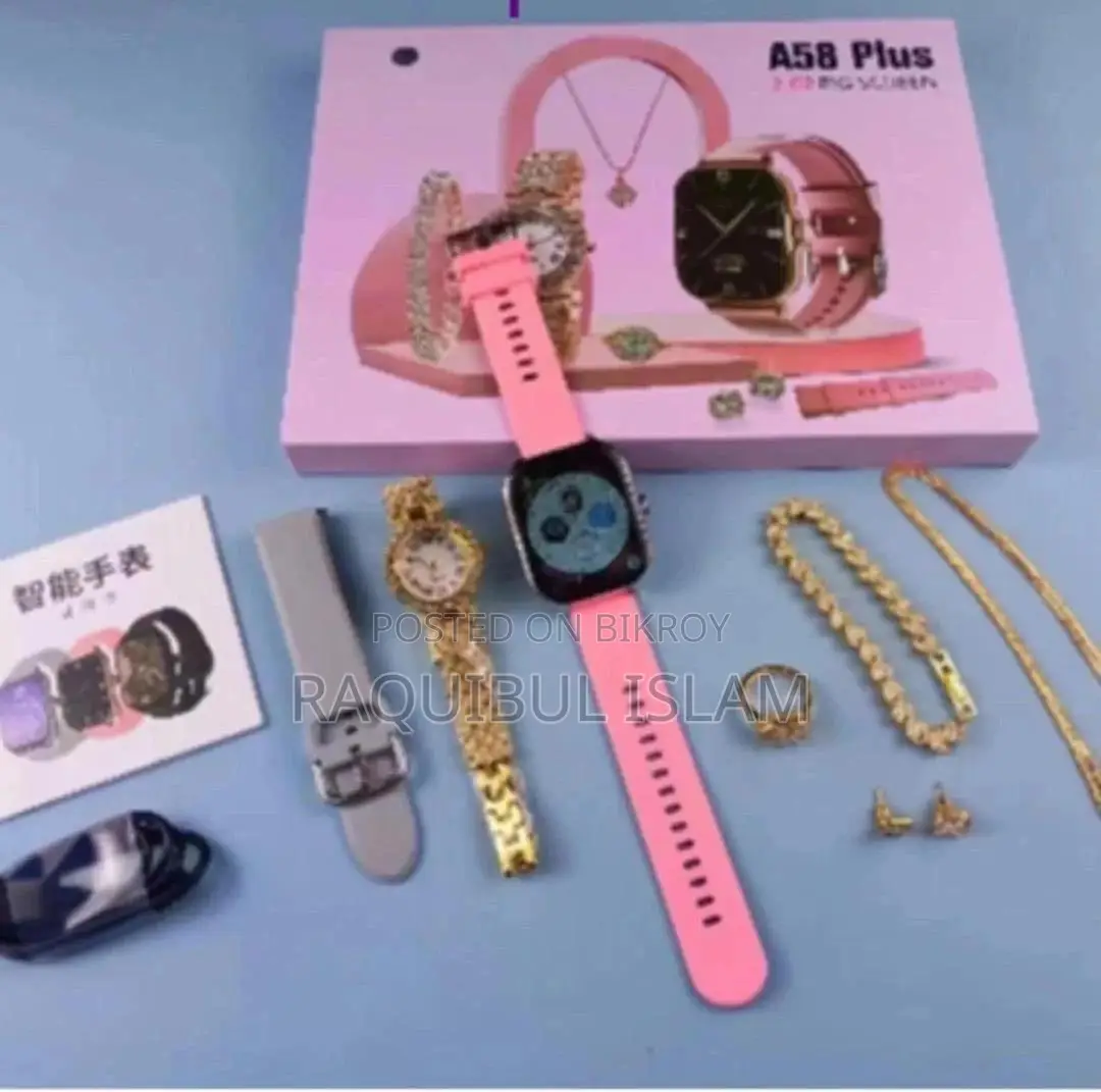 A58 Plus Smart Watch Set – Smart Watch + Premium Analog Watch