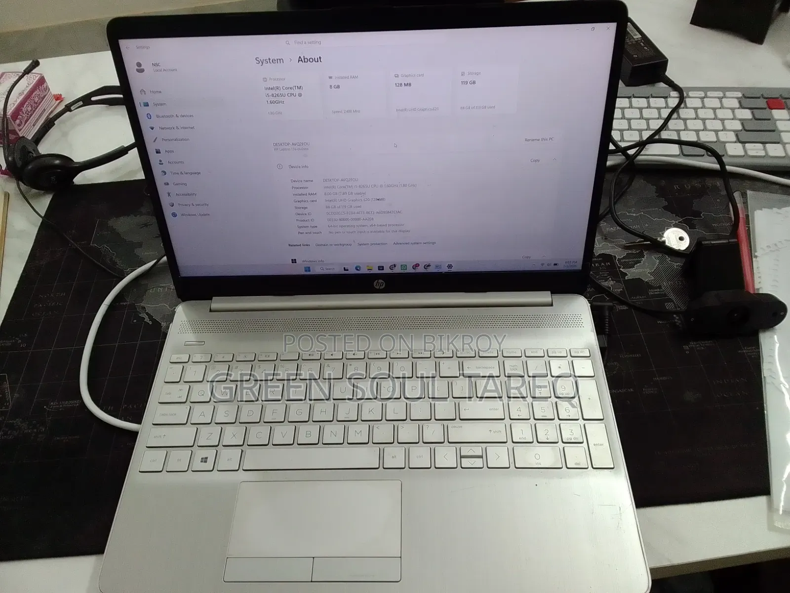 Laptop HP 8GB Intel Core I5 SSD 256GB