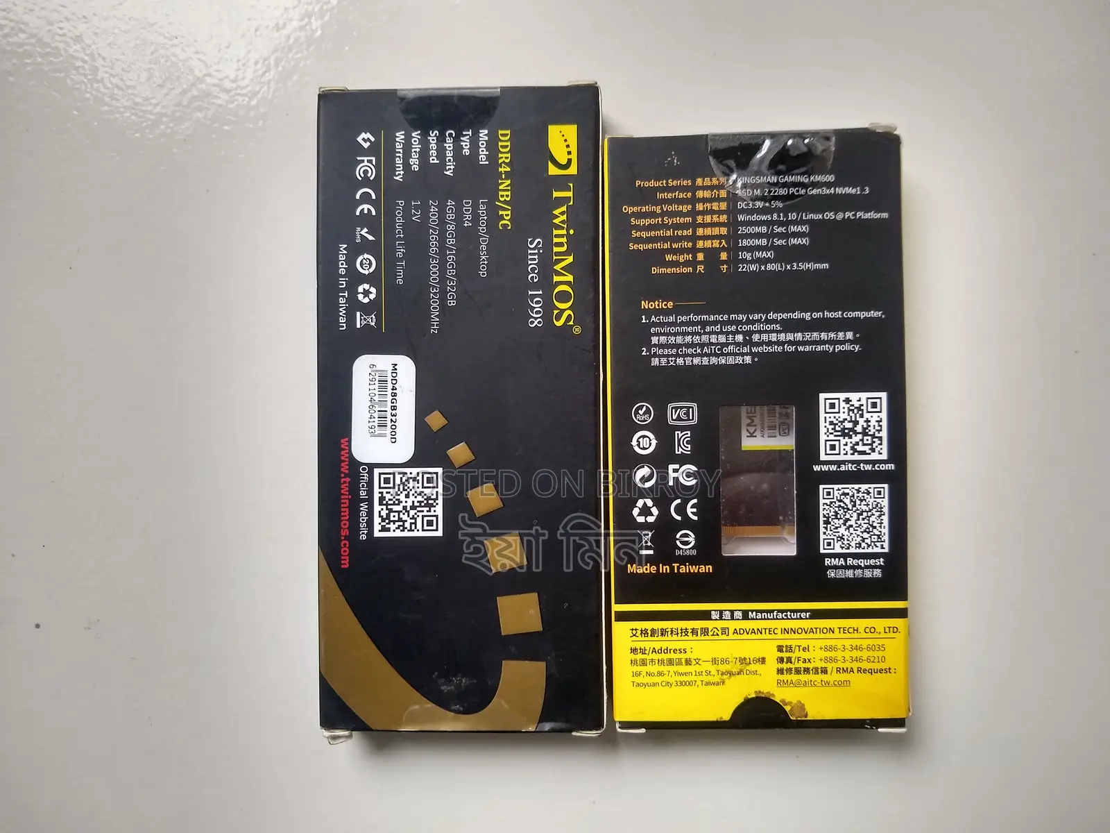 Twinmos Ddr4 8gb 3200mhz Ram | Kingsman Km600 256gb Nvme SSD