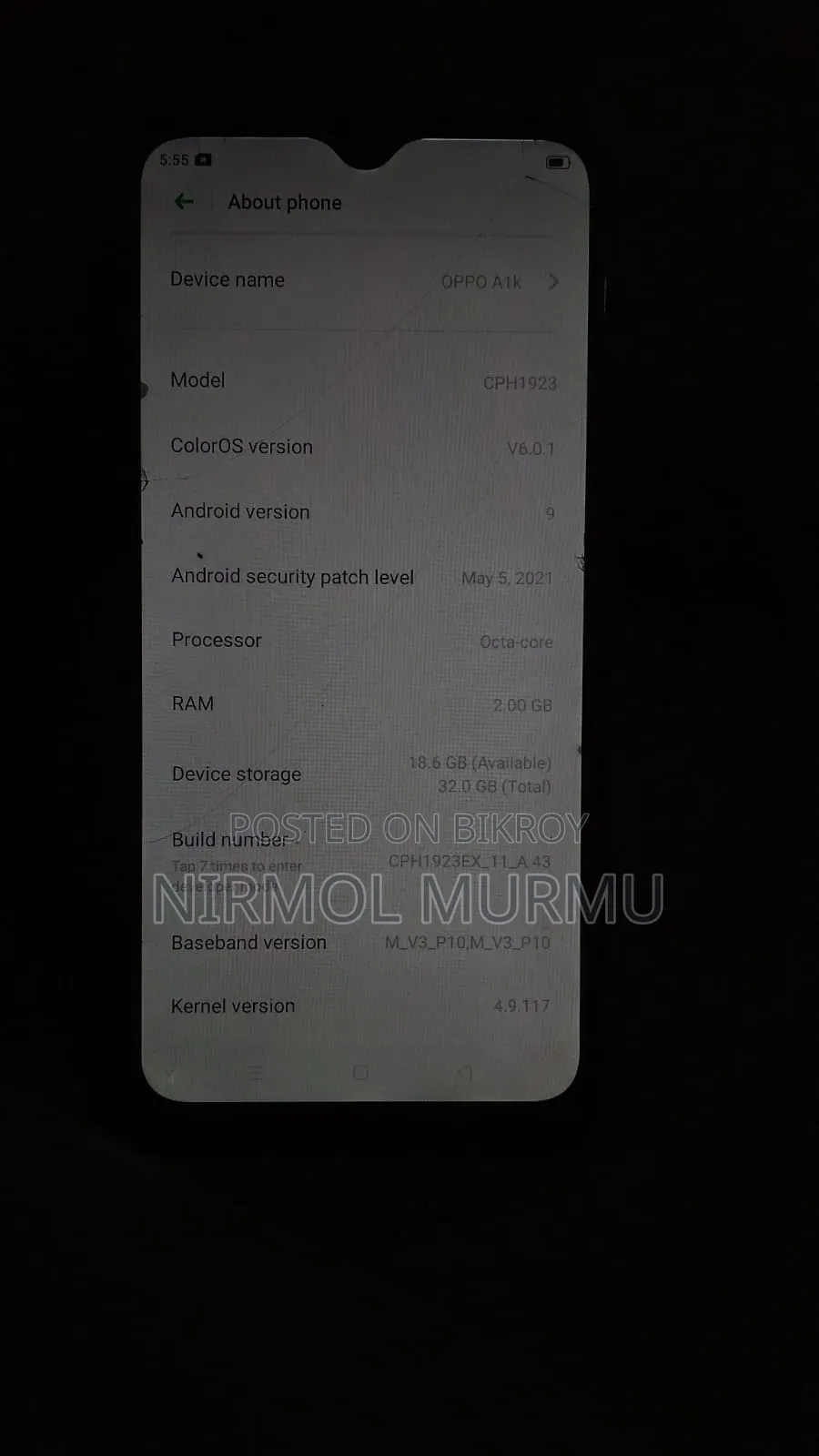 Oppo A1k 32 GB Black