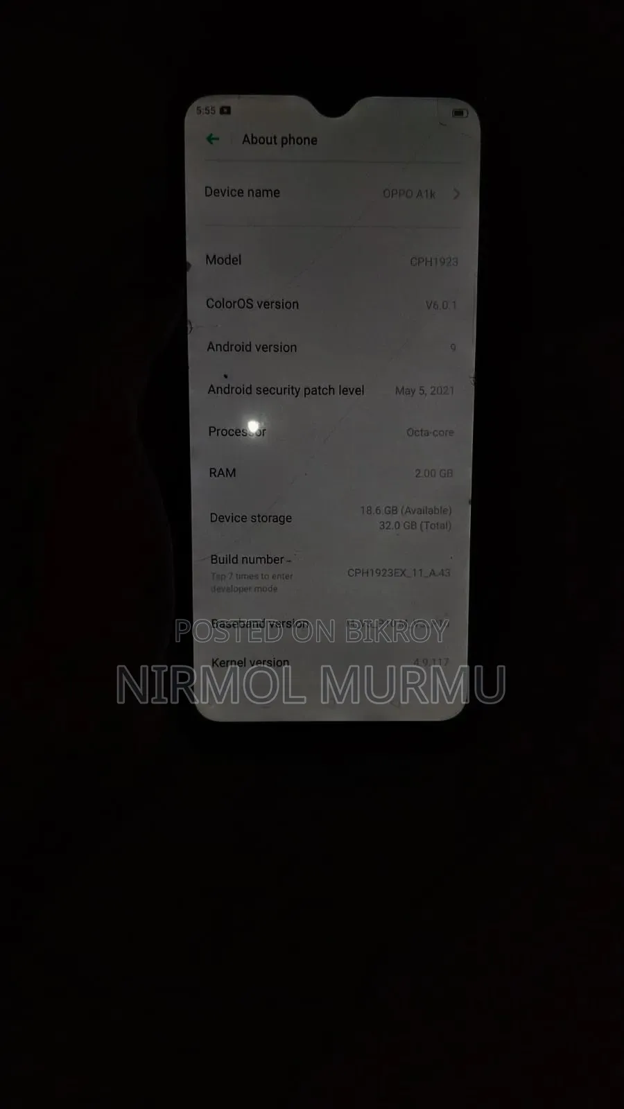 Oppo A1k 32 GB Black