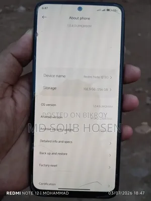 Xiaomi Redmi Note 12 5G 256 GB Black