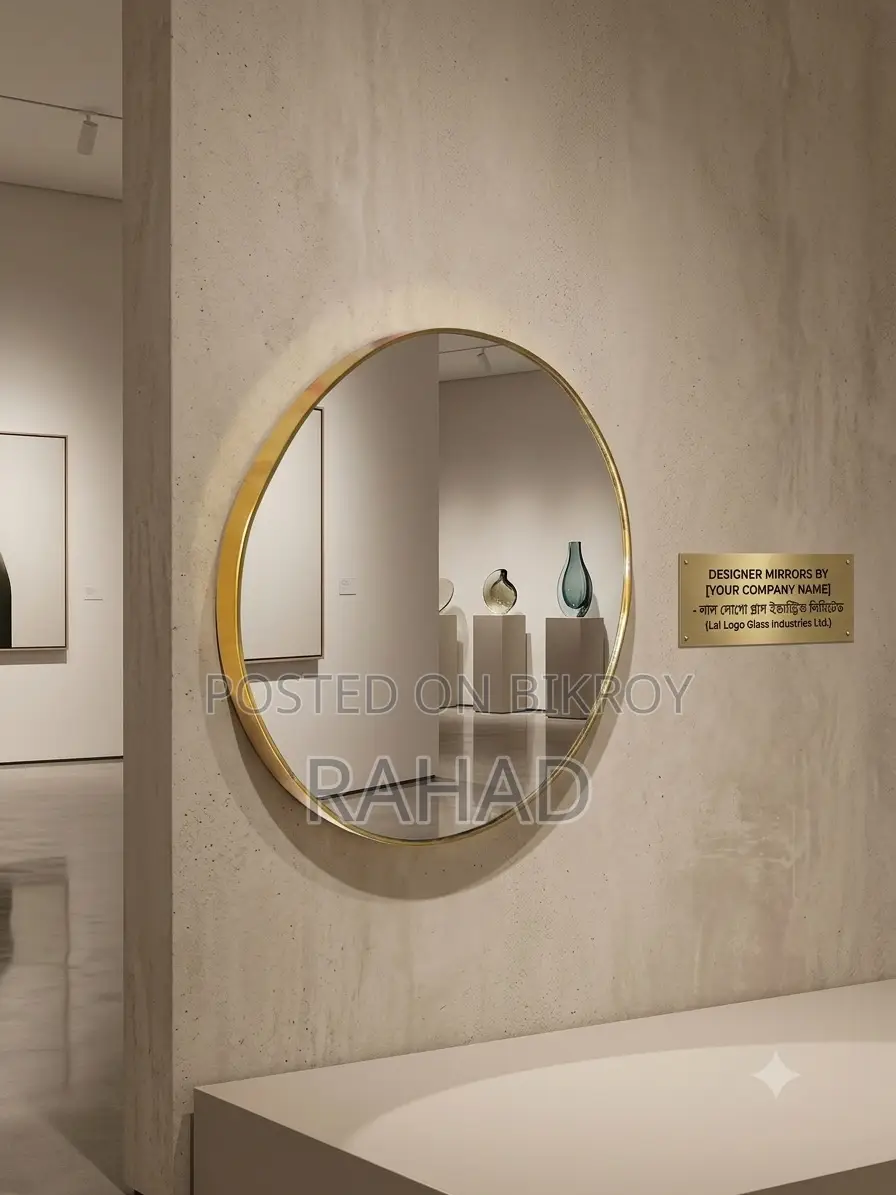 Premium Aluminium Frame Mirror, 24"+24" Golden Frame