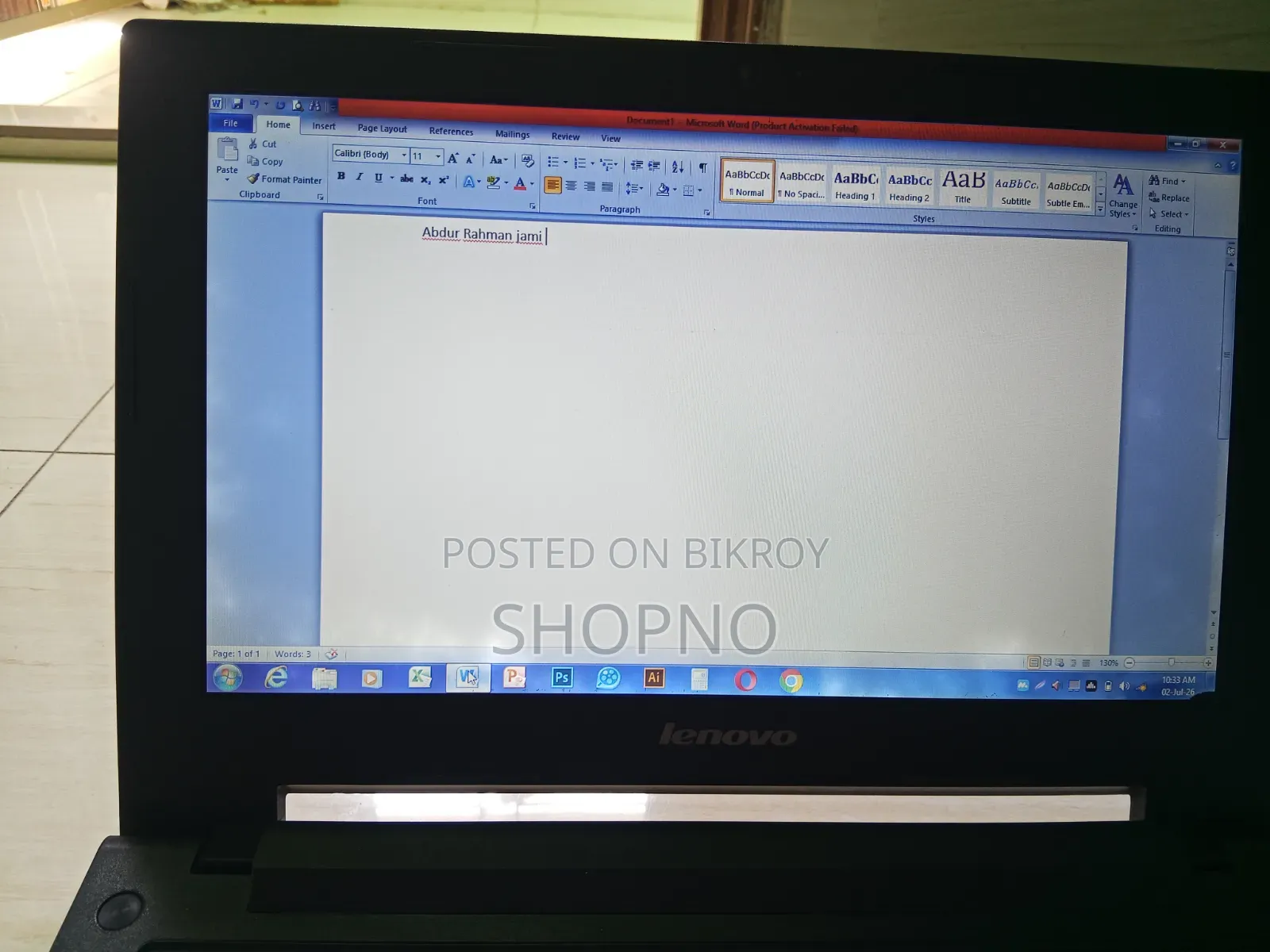 Laptop Lenovo 2GB Intel Core i5 HDD+SSD 128GB