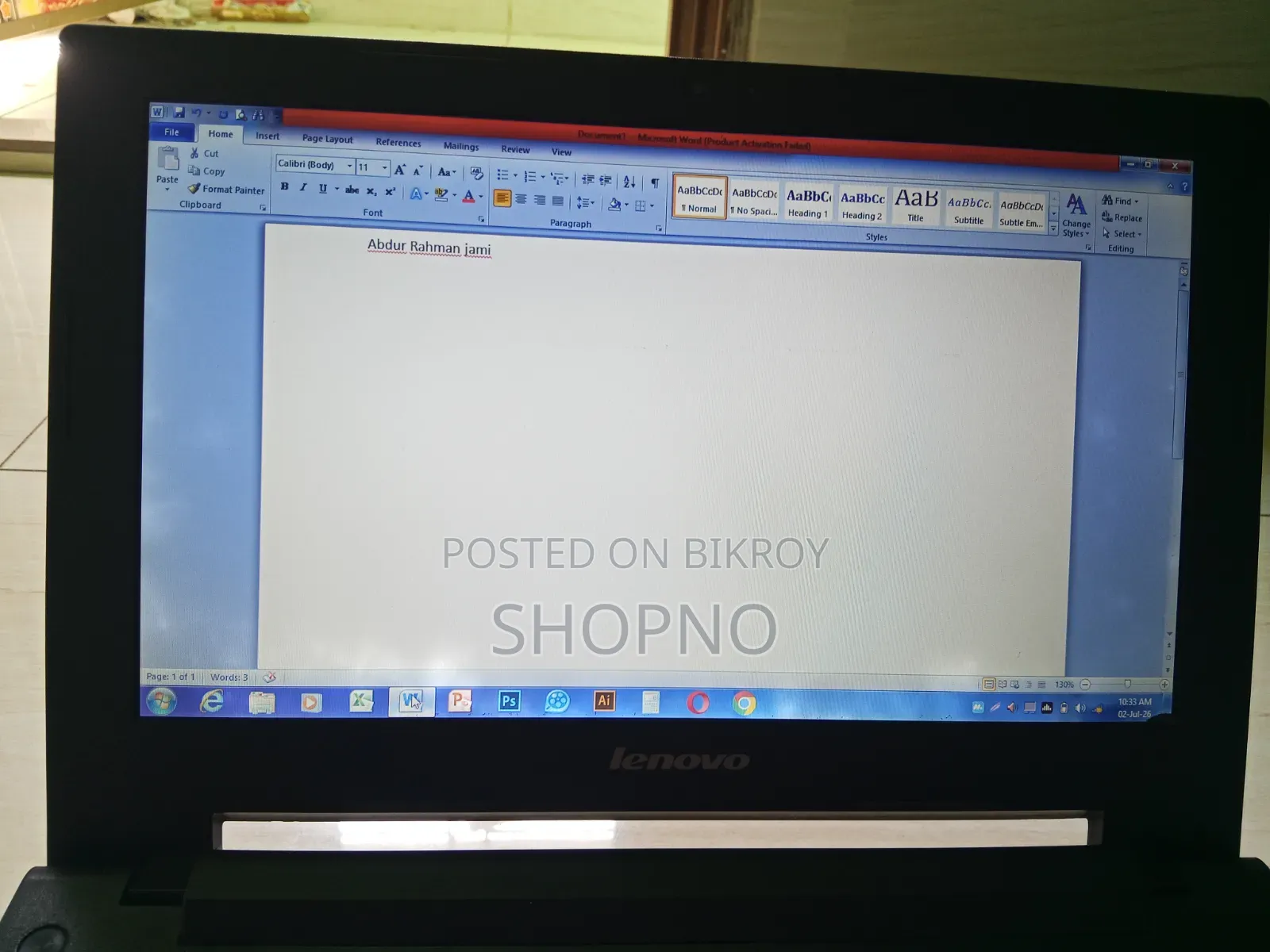 Laptop Lenovo 2GB Intel Core i5 HDD+SSD 128GB
