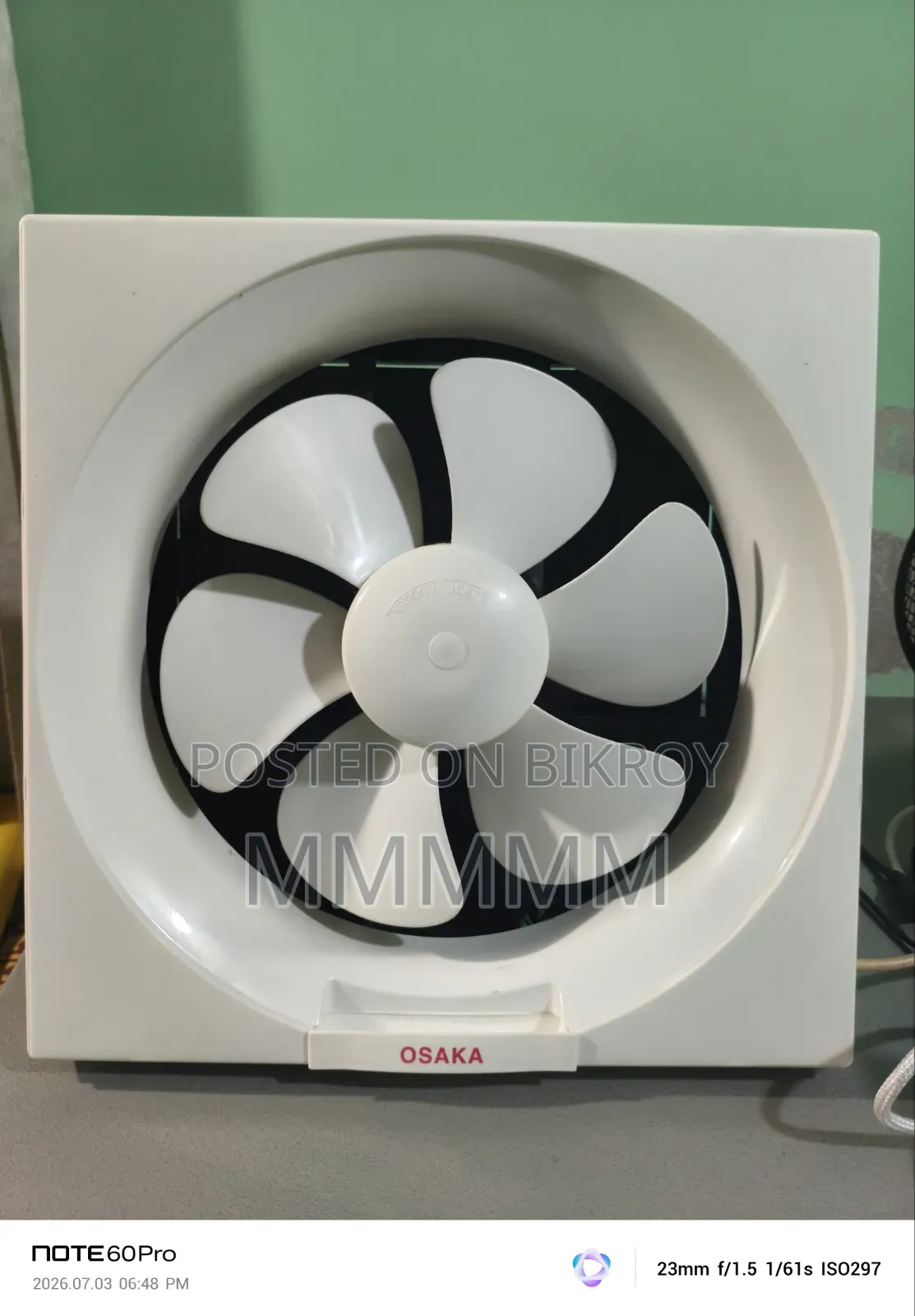 Emergency 12" Osaka exhaust fan for sale.