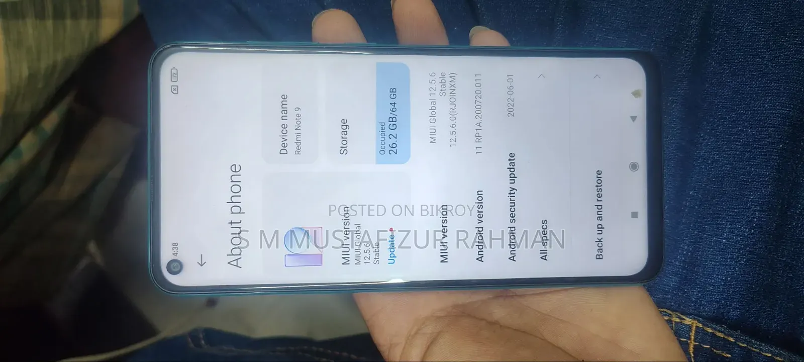 Xiaomi Redmi Note 9 4G 128 GB Blue