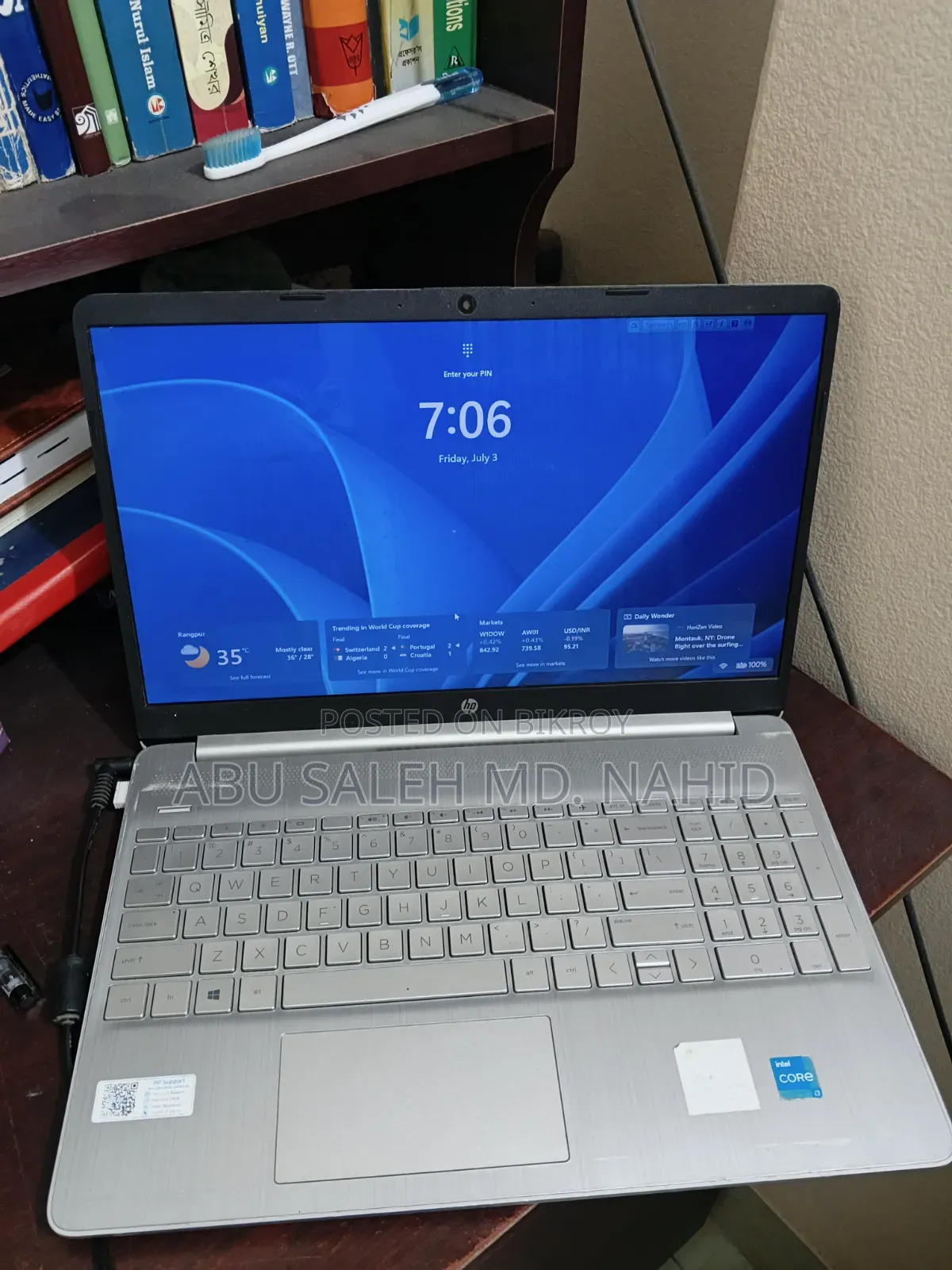 Laptop HP 15S 4GB Intel Core I3 SSD 256GB